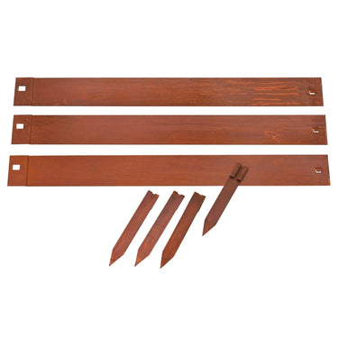 Nature - borderrand (set van 3st.) - verzinkt staal - inclusief grondpennen - cortenstaal - grasrand
