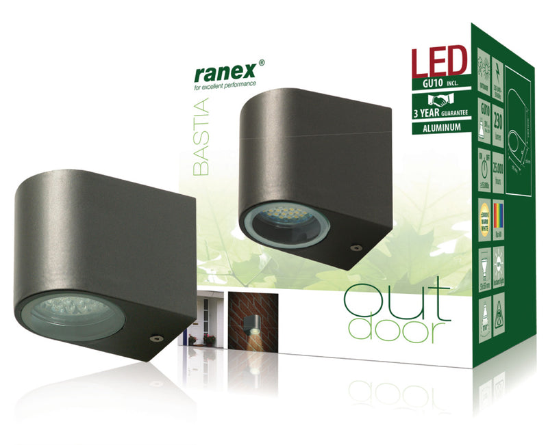 Load image into Gallery viewer, Ranex ra-5000332 led buitenwandlamp van roestvrijstaal
