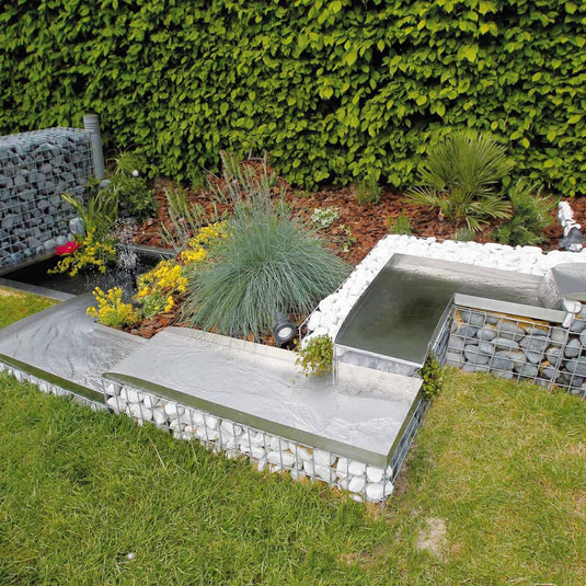 Ubbink watervalplaat wolga linkerhoekelement roestvrij staal