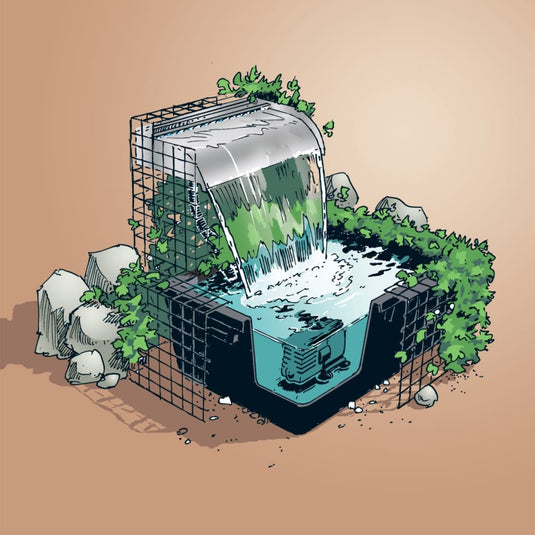 Ubbink waterval met led's nevada 60 cm roestvrij staal