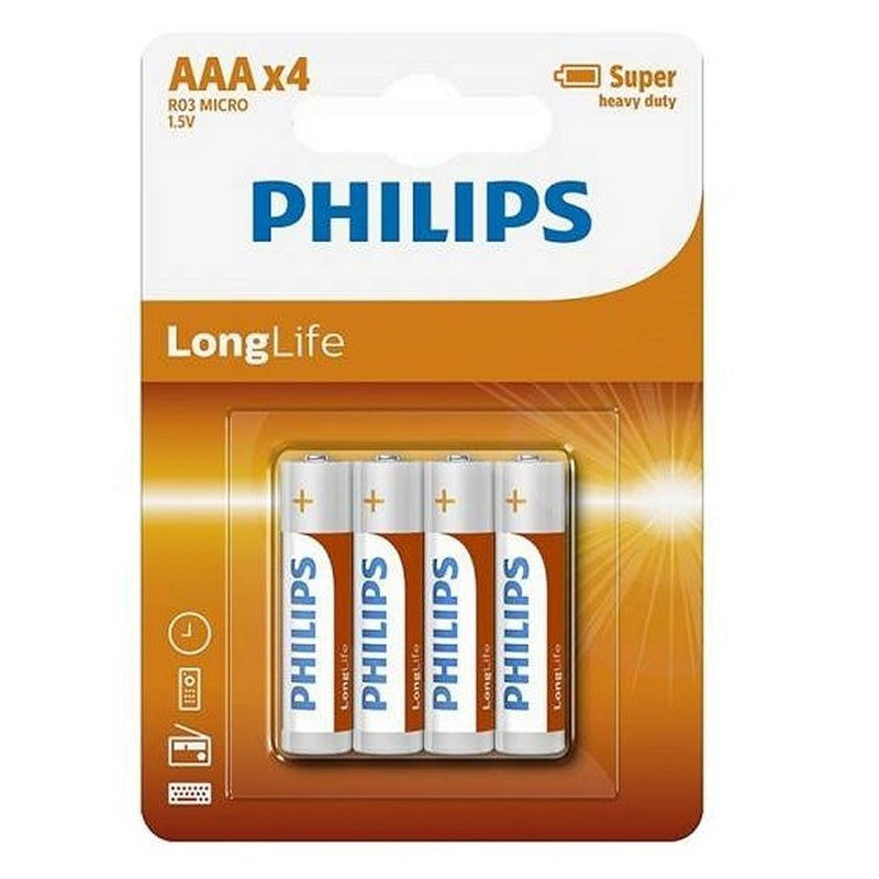 Load image into Gallery viewer, Philips r03 longlife aaa batterij 4 stuks
