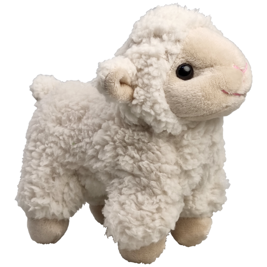 Knuffel lammetje wollie 14 cm. beige voe