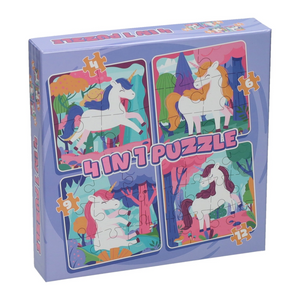 Wins holland puzzel 4 in 1 - eenhoorn
