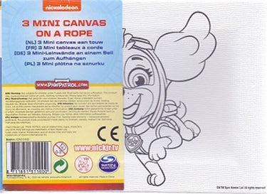 Paw patrol 3 mini canvas aan touw.(12 st