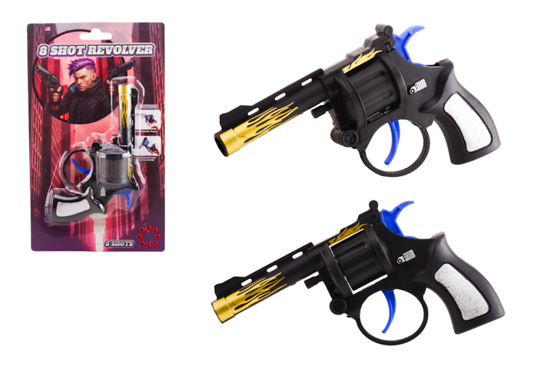 Load image into Gallery viewer, Johntoy revolver 8 shots on card
