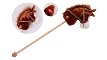 Johntoy stokpaard met geluid, 3 kleuren assorti.