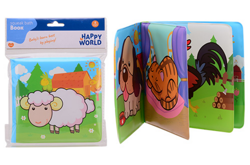 Load image into Gallery viewer, Johntoy happy world badboekje boerderijdieren 14 cm
