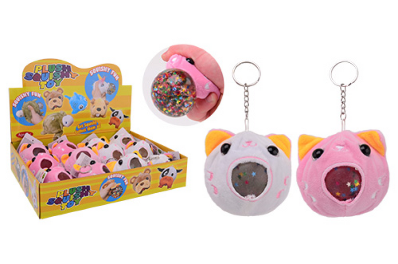Load image into Gallery viewer, Johntoy squishy zachte dieren sleutelhanger 2 assorti
