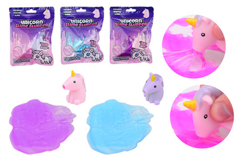 Load image into Gallery viewer, Johntoy eenhoorn slime slurpers 3 assorti
