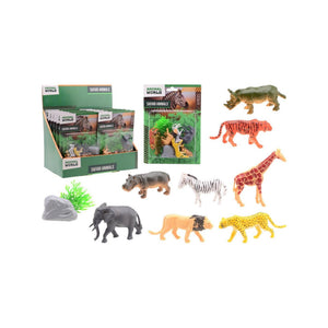 Johntoy animal world - wilde dieren speelset 10-delig op kaart
