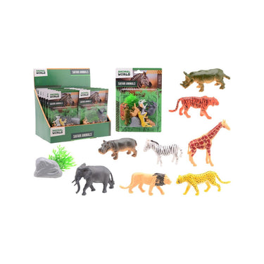 Johntoy animal world - wilde dieren speelset 10-delig op kaart