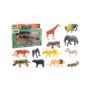 Johntoy animal world - wilde dieren speelset 12-delig in doos