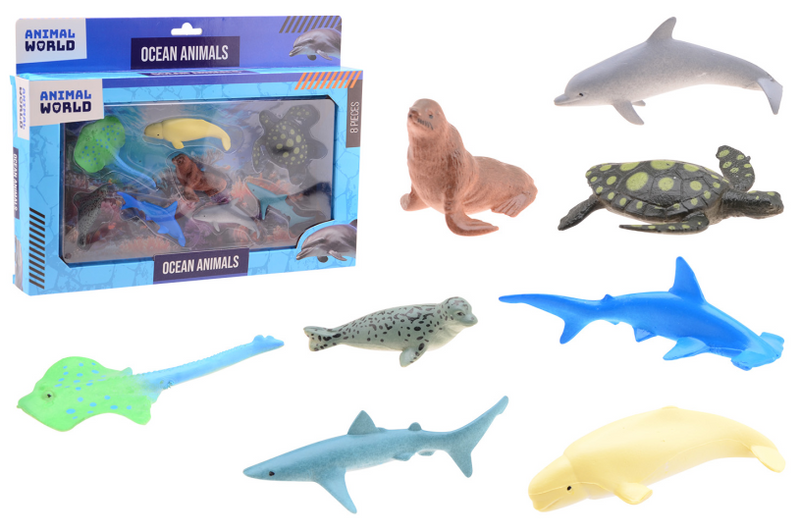 Load image into Gallery viewer, Johntoy zeedieren speelset - animal world - 8-delig speelgoed.
