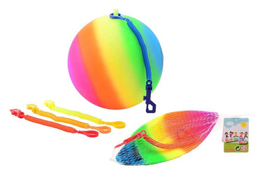 Outdoor fun regenboogbal maat 5 met koord. 3+