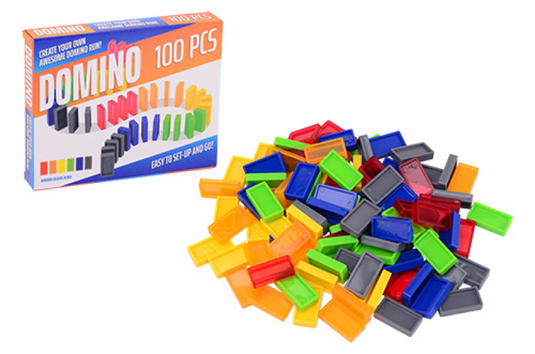 Johntoy gekleurde dominostenen, 100dlg.