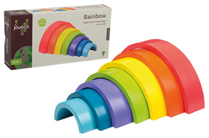 Joueco jouéco regenboog hout, 7 delig. 2+