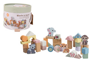 Joueco the wildies houten blokken, 50st