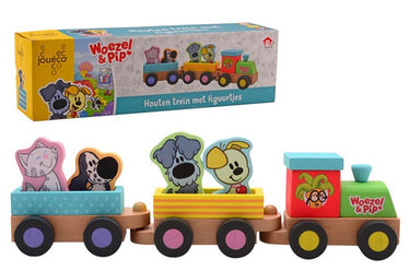 Johntoy woezel pip treinset met figuurtjes. 1+