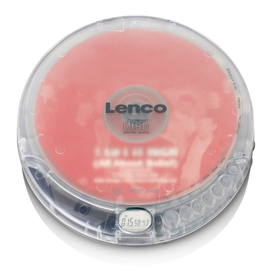 Lenco Lenco CD-012TR Portable CD Speler met Oplaadfunctie Transparant