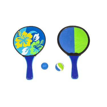 Summertime catch and hit met bloemenprint 4-delig blauw groen