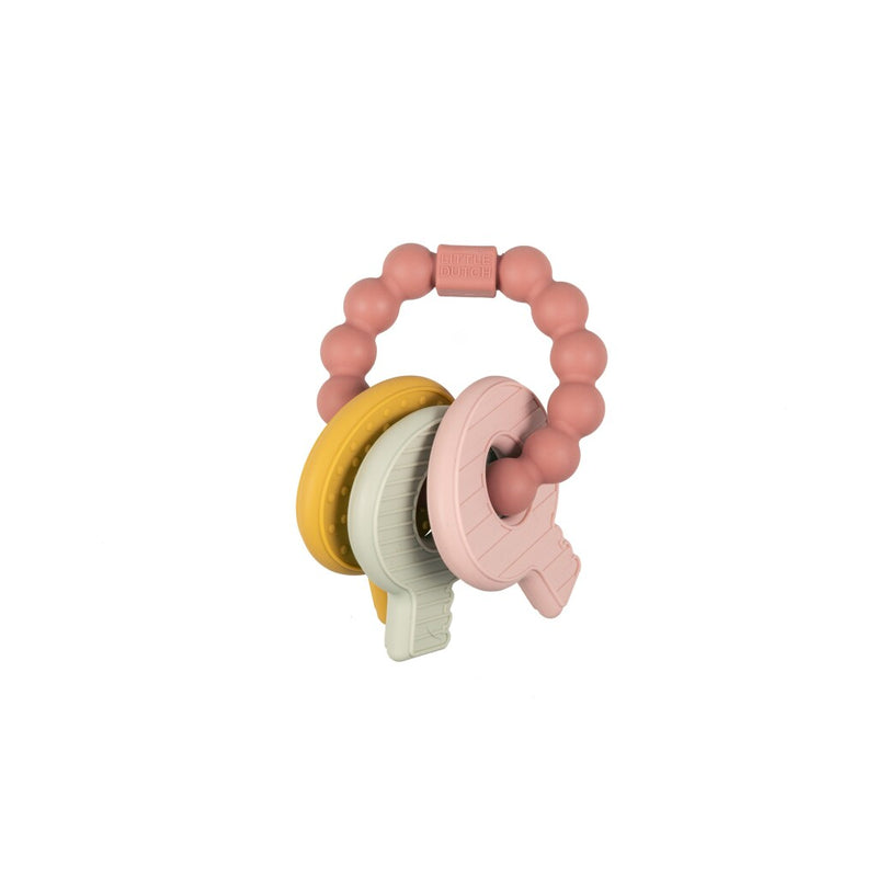 Load image into Gallery viewer, Little dutch bijtring silicone sleutelbos roze

