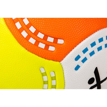 Sportx beach voetbal 22 cm oranje geel wit