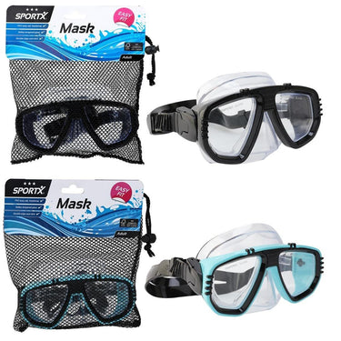 Sportx volwassenen zwemmasker 3 sterren assorti