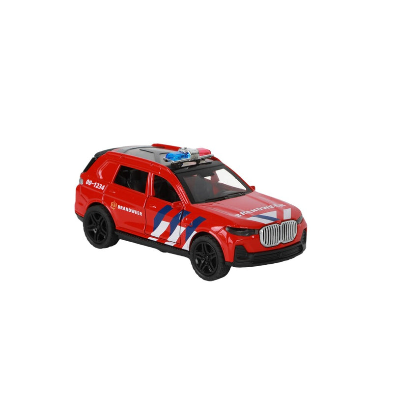 Load image into Gallery viewer, 112 pull-back brandweer suv 1:36 + licht en geluid
