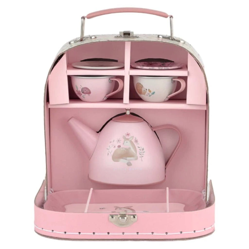 Load image into Gallery viewer, Little dutch fairy garden tinnen theeservies in koffer
