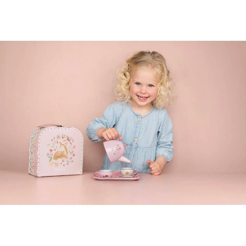 Load image into Gallery viewer, Little dutch fairy garden tinnen theeservies in koffer
