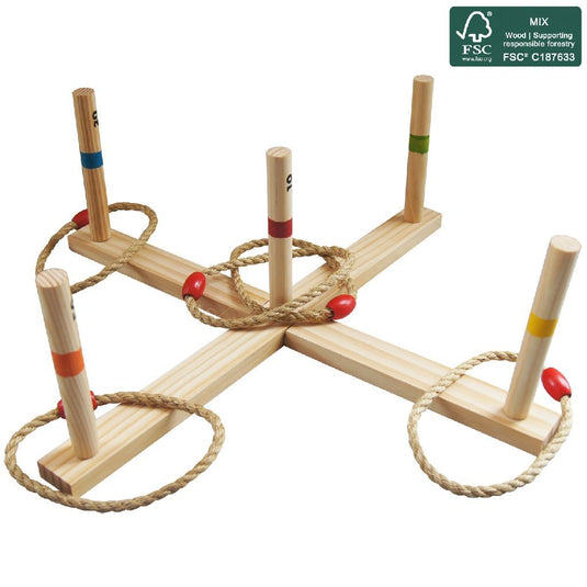 Outdoor play houten ringwerpspel + draagtas