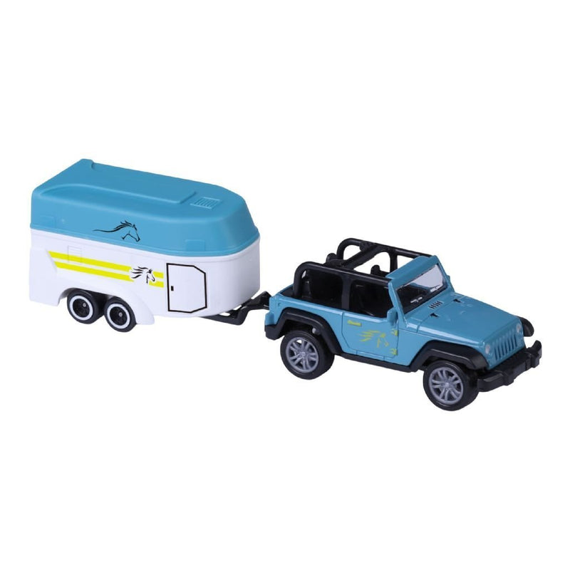 Afbeelding laden in galerijviewer, City car collection die-cast pick-up met paardentrailer 1:50 assorti
