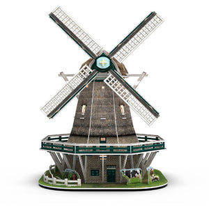 Cubic fun 3d puzzel molen + licht 64 stukjes