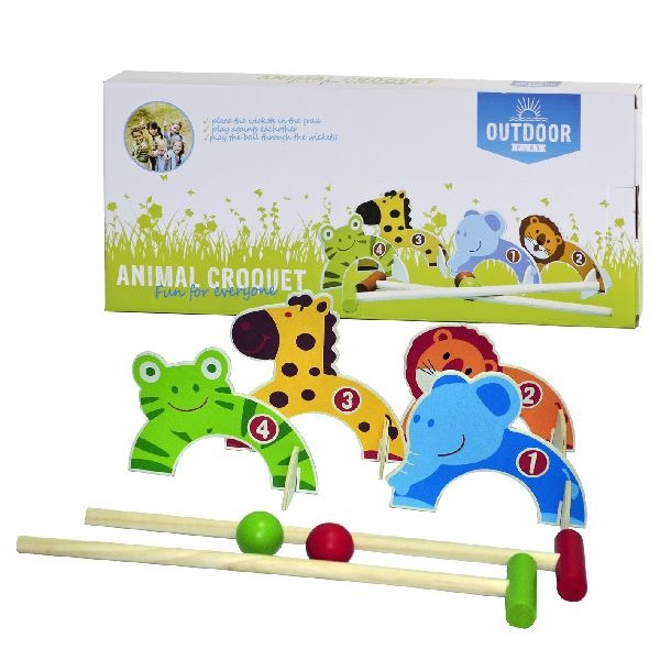Load image into Gallery viewer, Outdoor play houten dieren croquet
