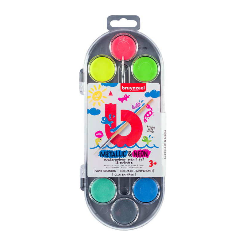 Load image into Gallery viewer, Bruynzeel waterverfset kids metallic en neon
