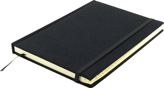 Kangaro k-5105 alfabetboek a5 a-z linnen hard cover zwart, 208 pagina's, leeslint, elastiek