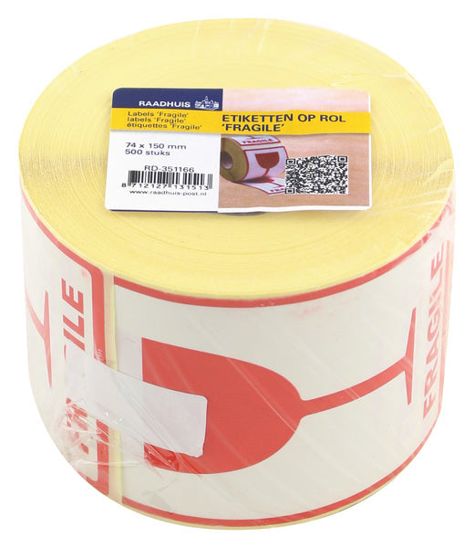 Raadhuis rd-351166 etiket 74x105mm 500 stuks glas breekbaar