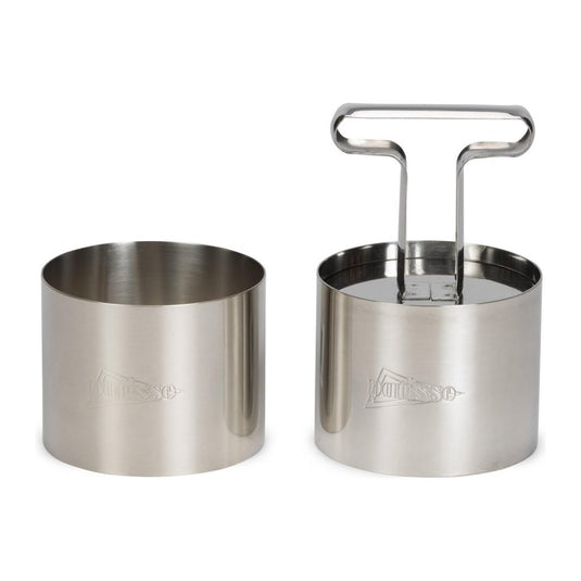 Patisse garneerringen met uitdrukker 7x5.5 cm 3-delig rvs