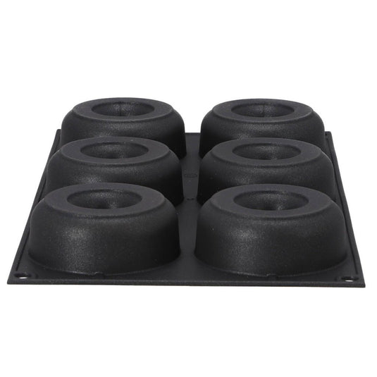 Patisse donutvorm 6 vaks 29x17 cm zwart siliconen