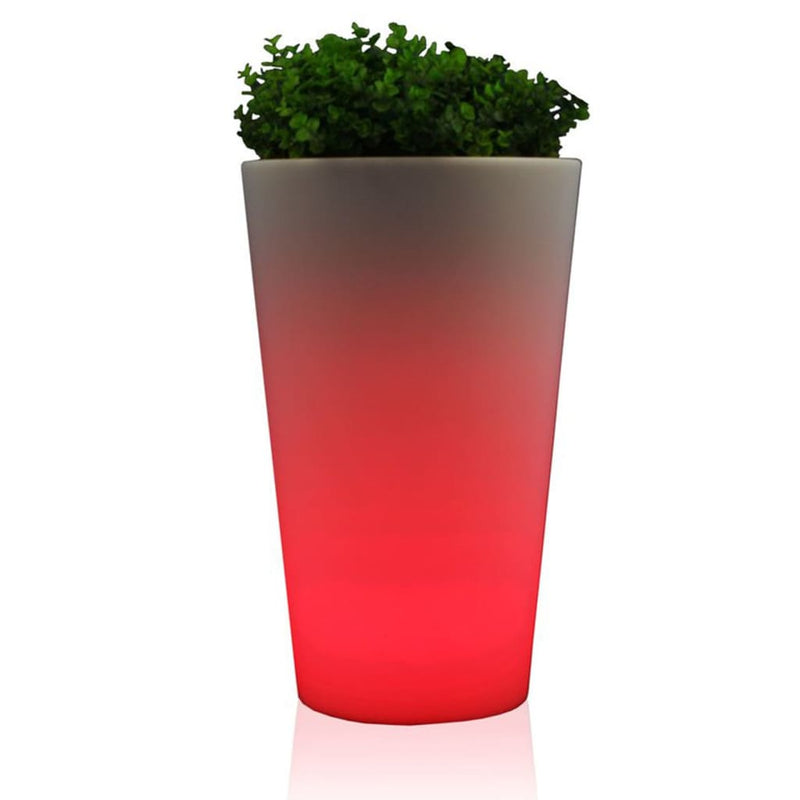 Load image into Gallery viewer, Eurotrail Lamp bloempot LED oplaadbaar rond 38 cm
