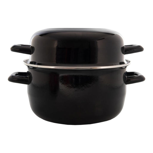 Imperial collection mosselpan emaille 24 cm zwart
