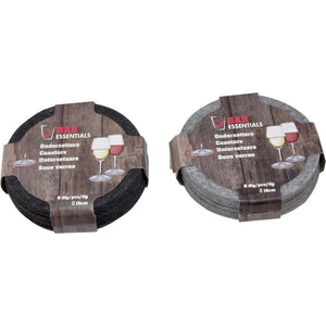 Bar essentials vilten onderzetters 10 cm 6 stuks