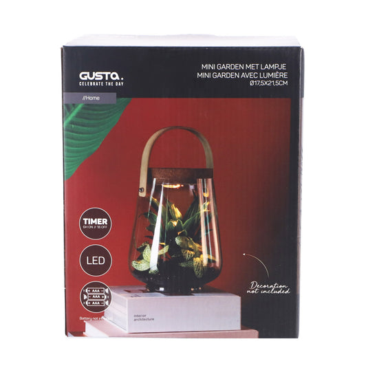 Gusta mini tuin met lampje 21,5 cm