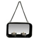 Gusta wand theelichthouder + spiegel 18x10x6.5 cm metaal zwart