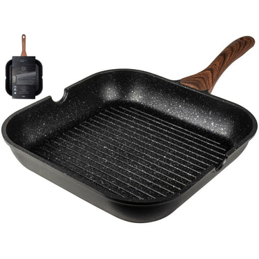 Gusta granito fuerte stone grillpan 28 cm zwart bruin
