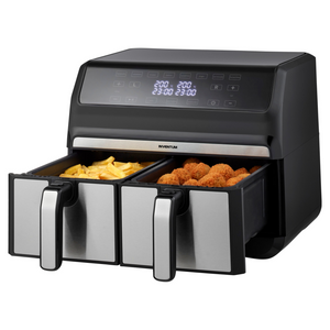 Inventum gf800hld airfryer dubbel 2x4l zwart rvs 1700w