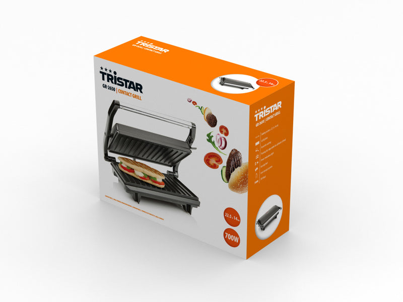Load image into Gallery viewer, Tristar gr-2650 contactgrill zwart rvs 700w
