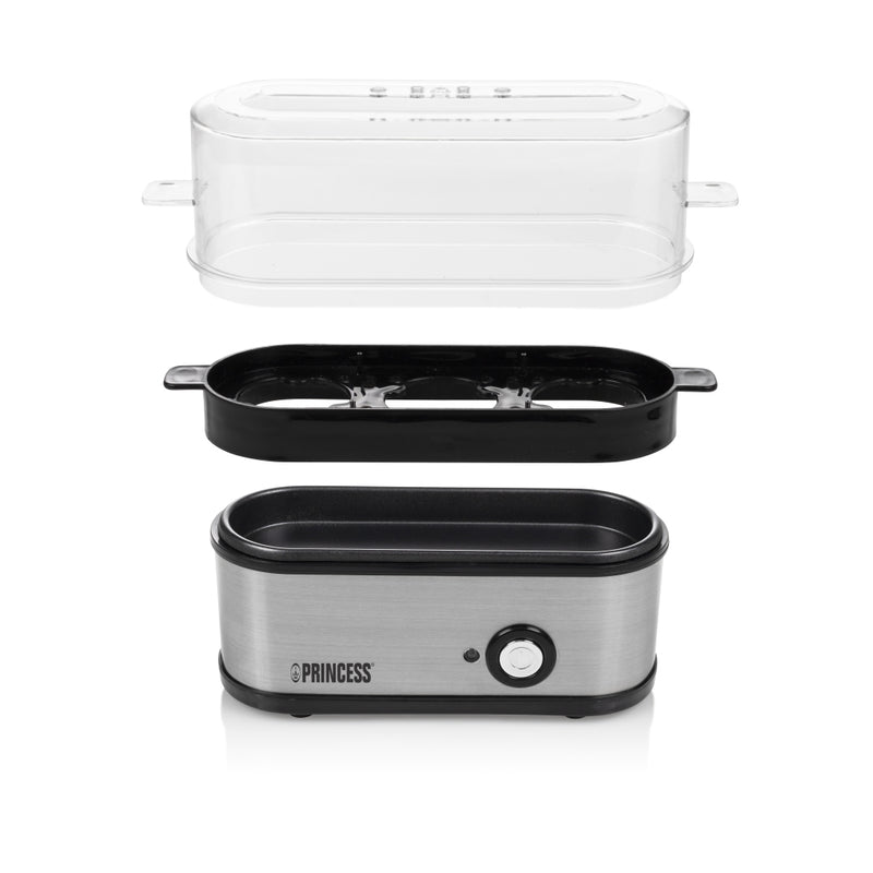 Load image into Gallery viewer, Princess 262043 eierkoker zwart rvs
