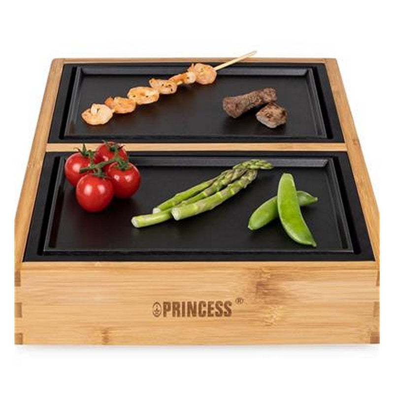 Load image into Gallery viewer, Princess 104040 dinner4 all pure gourmetstel zwart bamboe
