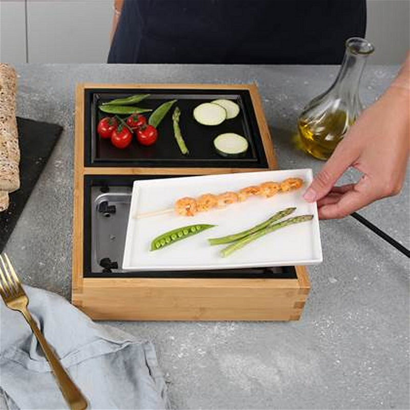 Load image into Gallery viewer, Princess 104040 dinner4 all pure gourmetstel zwart bamboe
